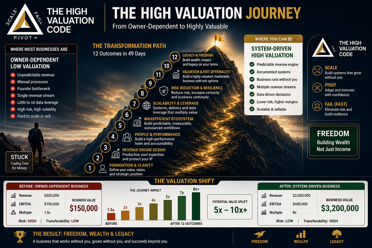The High Valuation Journey infographic